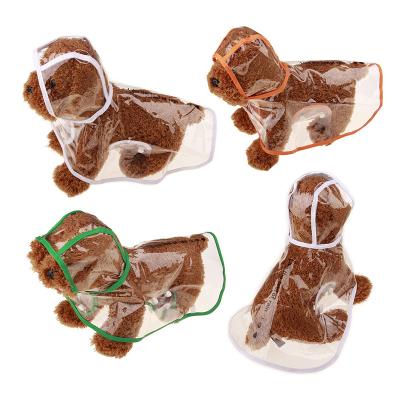 China Sustainable Transparent Pet Raincoat Dogs And Cats Outdoor Hooded Raincoat for sale