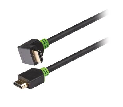 China Gold Plated 90° Angled Hdmi Cable , Round 3D 4K 1080p Hdmi Cable OEM / ODM for sale