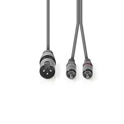 China Dual RCA To XLR Microphone Cable Unbalanced 2 RCA / Phono Plug To 1 XLR Adapter for sale