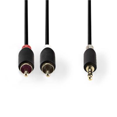 China 3.5mm ao cabo da ligação de dados 2RCA, cabo auxiliar audio do divisor do estéreo Y à venda