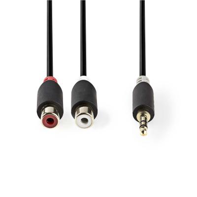 China varón de 3.5m m al cable de audio estéreo femenino los 0.2m de 2 RCA RCA con el adaptador en Y en venta