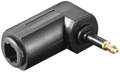 China Faser angelte Optik-Toslink-Kabelverbinder-Konverter 90° Toslink 3.5mm Jack zum Ministecker-Adapter zu verkaufen