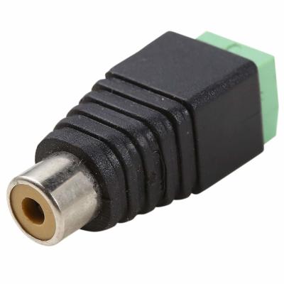 China Video Connector Balun Phono Terminal Block Adapter RCA Female To Male Teiminal Plug for sale