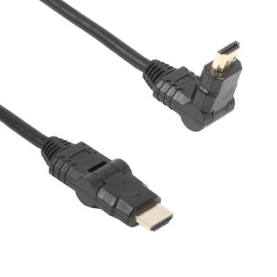 China 2,0 angelte Ausgabe 180 Grad Hochgeschwindigkeits-HDMI-Kabel-Schnur-Unterstützung 4K 3D zu verkaufen