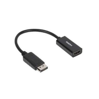 China Gold - Plated 4K Displayport To Hdmi Female Adapter Cable In Black Color for sale