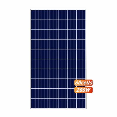 China China Manufacturer Poly 280W Solar Panel PV Module A Grade 157mmx157mm for sale