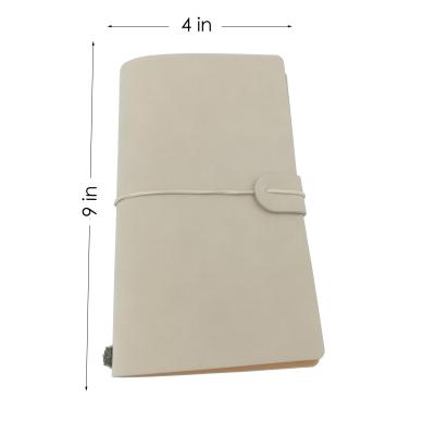 China Beige lederne Notizbuch-Gummiband-Zeitschrift 100gsm 12x20cm PUs A6 zu verkaufen