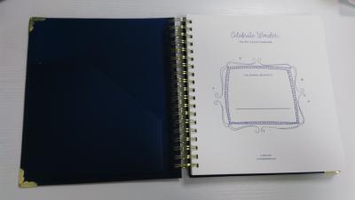 China Atascamiento de alambre trasero duro del oro de Planner Book 100GSM OPP del organizador de las hojas de oro 76*140m m en venta