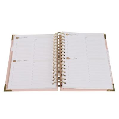 China sellado de oro del cuaderno espiral de Agenda Sewn Ivory A5 del organizador del planificador 157gsm Logo Double Coils en venta