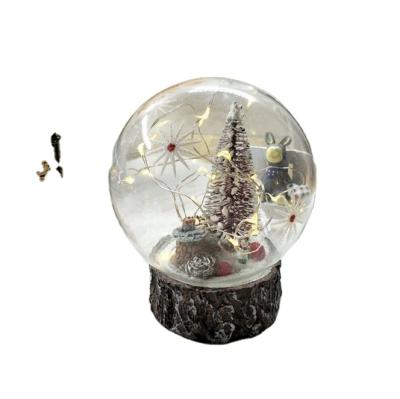 China Christmast Ornament Christmas Decoration Glass Night Light Lead Glass Christmas Ball Dome Cover On Base Custom Ornaments for sale