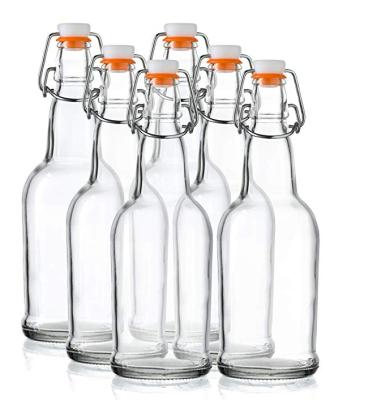 China Clear Swing Top Beverage Color Glass Bottles for Kombucha, Kefirwith Swing Top for Kombucha, Kefir, Beer for sale