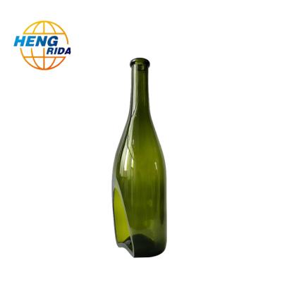 China Hot Selling New Home Decoration Design Cut Christmas Home Decoration Glass Wine Bottle Tealight Candle Holder New Style Letterpress Printing Clear Printing for sale