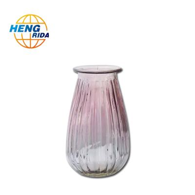 China New Arrival INS Glass Vase Double Color Gradient Cheap Flower Creative Colorful Eco-friendly Design For Garden Wedding Center Decoration for sale