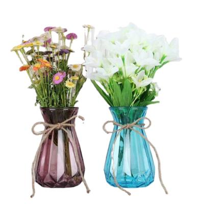 China Customized Size New Arrival Colorful Creative Design Eco-friendly Chromatic Glass Vase For Garden Decoration for sale