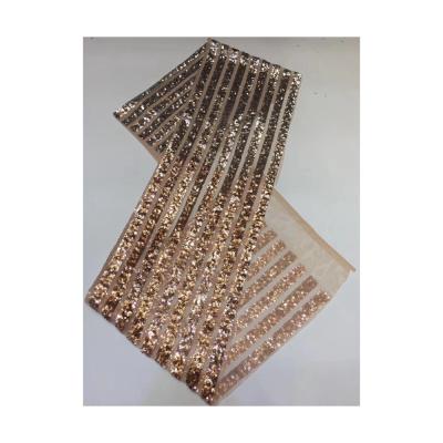 China Elegant High Net Sequins Lace Up African Tulle Sequins Trims Manufacturer for sale