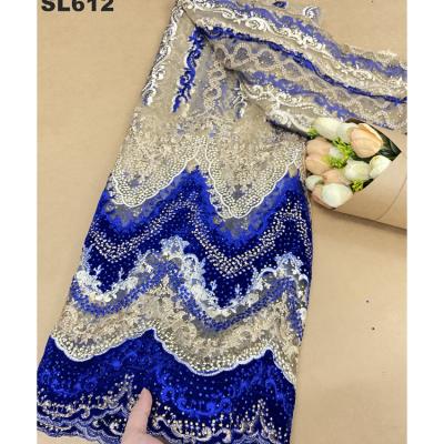 China New design sustainable lace fabric /high quality beaded and stoned lace fabric/beaded and stoned fabric top series fabric for sale