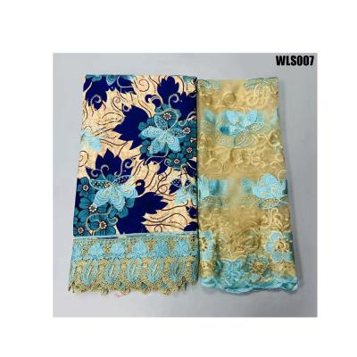 China Sustainable High Quality Wax Guipure With Net Lace Fabric For Garment for sale