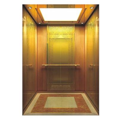 Κίνα FUJIHD luxury Domestic Passenger Lifts Professional Golden Mirror Etching Material Passenger Elevator προς πώληση