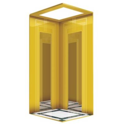 China FUJIHD Electric Home Elevator Design Small Lift Luxury Golden 320kg 450kg Home Elevator à venda