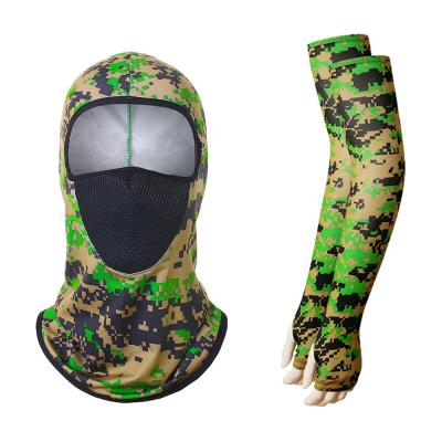 China Recycling Anti-UV Mesh CS Mask Breathable +53cm Milk Sunscreen Thumb Silk Sleeve Set Outdoor Headgear Ice Sleeve Sporting Goods for sale