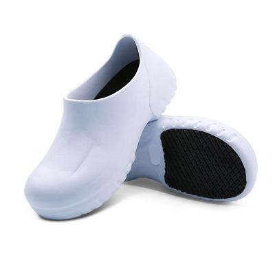 China EN347 White High-resilience Anti-skid High Heel Anti-slip White EVA Chef Shoes Food Industry Safety Shoes Waterproof Work Shoes for sale