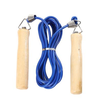 China Diet Sports Goods Sporting Goods Rubber Jump Rope 2.6m Sports Fitness Spring Wooden Cotton Handle Adult Eco-Friendly for sale