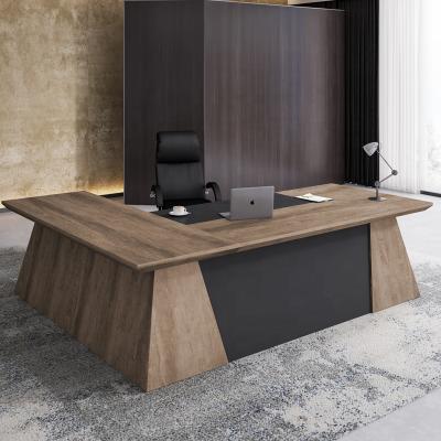 China Office Furniture Private Office Desk Executive Table Modern Extendable Oak L Shape Desks Wood Veneer Top for sale