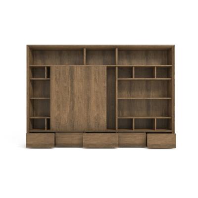 China WESOME Wooden Multi-Layers 7ft Panel Modern Industrial Large Size Office Furniture Living Room Library Expandable Storage Tall Cabinets for sale