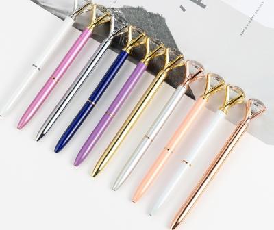 China Ballpoint Pen Metal Pen For Wedding Promotion Gift Big Top Diamond Pen Multi Color Diamond Crystal for sale