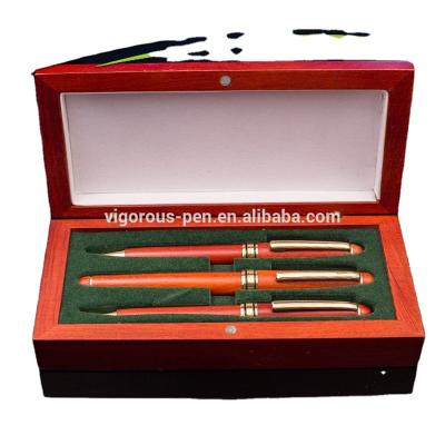 China Gift or promotion 3 in 1 wooden pen set for sale