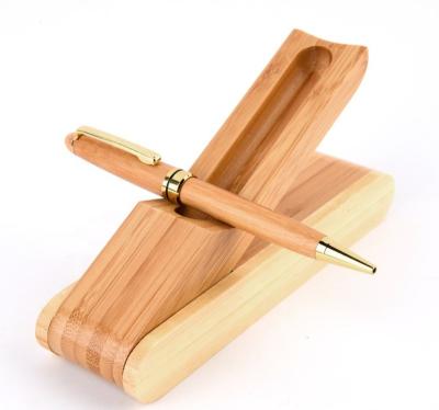 China Pen China Luxury Natural Personalized Promotional Logo Bamboo Ball Pen and Box Writing Gift Sets for sale