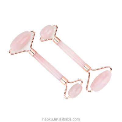 China Wholesale Hand Held Set of Rose Quartz Gua Sha Tools and Jade Roller Facial Massager with Logo Pink Stone Natural Sale Gift for sale