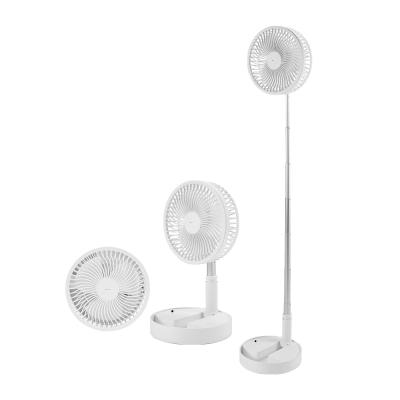 China Portable Folding Fan White Customized Easy For Storage And Take Away Rechargeable Standing Table Fans for sale