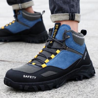 China KGJIANDA Anti Puncture Fashion Safety Shoes Outdoor Wear Resistant Rubber Sole Steel Toe Men Sports Shoes Safety for sale