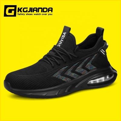 China Anti Puncture Air Cushion PU Outsole Lightweight Safety Shoes KGJIANDA Mesh Steel Toe Safety Shoes Breathable for sale