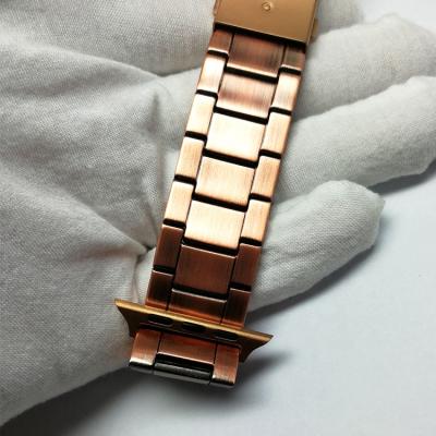 China Direct Selling Comfortable Men's Factory Style Metal Strap Watch Band Solid Copper Band for sale