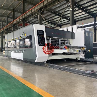 China machinery & Material 200 Pieces Per Lead Edge Minute Feeding Cardboard Printing Slotting Die Cutting Machine With Stacker for sale