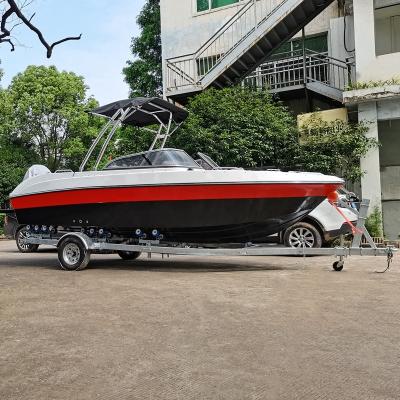 China Outboard Motor 6.2 M 22 Ft Long Fiberglass Sport Boat With 4 Stroke 150 Hp Outboard Motor for sale