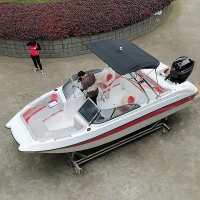 China High motor 19ft 5.8m safety outdoor fiberglass sport leisure ski boat with console for sale for sale