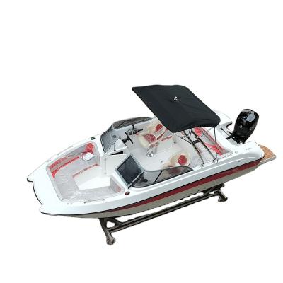 China Custom Speed ​​Boat Leisure Fiberglass FRP 5.8m Luxury Yacht Small For 8-10 Persons for sale