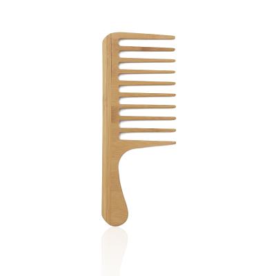 China Biodegradable Natural Bamboo Wide Tooth Hair Comb Customizable Environmentally Friendly Warm Home for sale