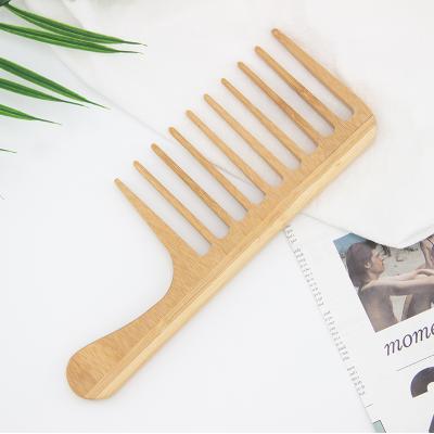 China Home Warm Green Custom Logo Bamboo Wide Tooth Afro Hair Comb Wide Tooth Maintenance Scalp for sale