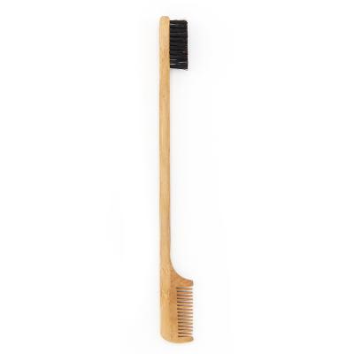 China Dropshipping Bamboo Smooth Bamboo Comb Brush Side Edge Double Side Brush Boar Stiffen Edge Control Broom for sale