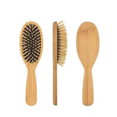 China Wholesale High Quality Custom Logo Bamboo Paddle Cushion Hair Brush for Curly Hair with Air Cushion Paddle Brush for sale