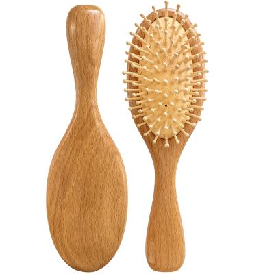 China Eco-friendly Professional Natural Wood Hair Brush Cushion Detangling Paddle Logo Air Cushion Paddle Hair Custom Brush for Curly Hair for sale