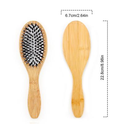 China Customizable Bamboo Cushion Boar Hair Wig Extension Brush Personalized Popular Wig Brush for sale