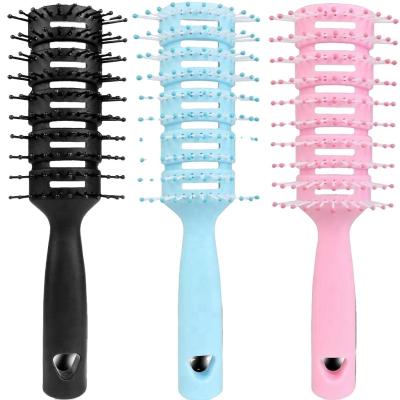 China New Design Hair Duct Hair Scalp Massager Wet Dry Thick Hairdressing Brush Fashionable Nylon Rubber Long Brush Hairdressing Brush for sale