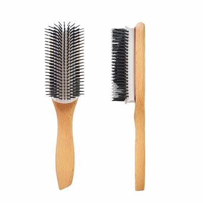 China Wholesale Professional Detachable Private Label Hair Brush Detangling 9 Rows Head Denman Detachable Hair Brush for sale