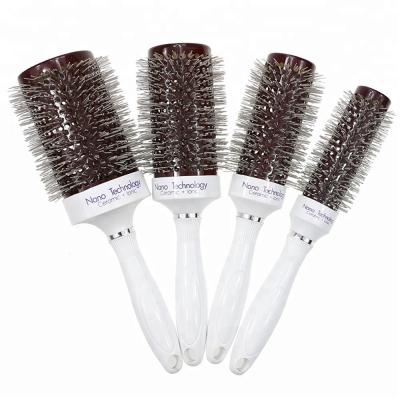 China Factory Price Fashion Round Logo Round Hair Brush Plastic Custom Handle Salon Ceramic Styling Round Hair Brush for sale