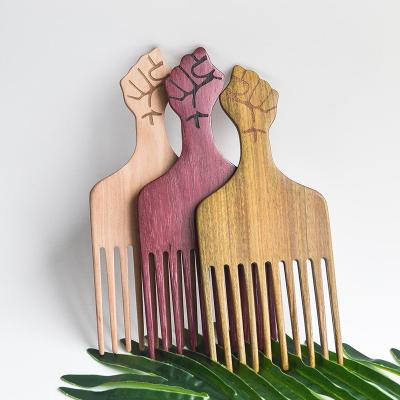 China New Come Home All Natural Wide Tooth Comb For Natural Hair Afro Pick High Quality Hair Comb With Logo for sale